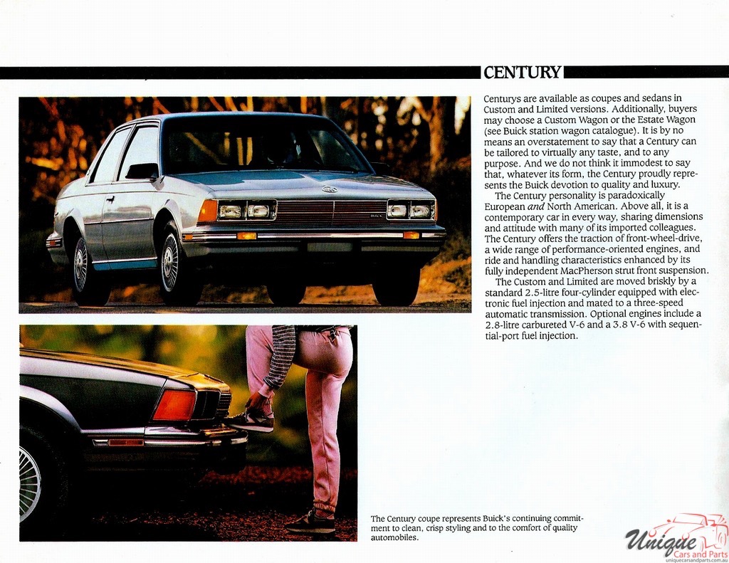 1986 Buick Century (Canada) Brochure Page 3